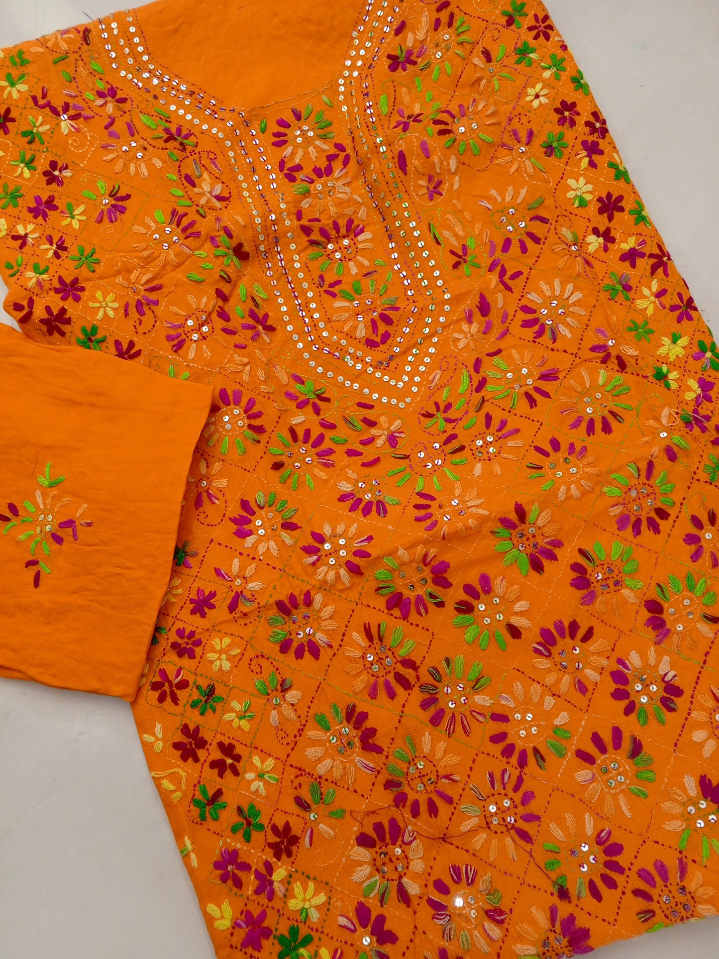 Phulkari Lawn - mustard yellow