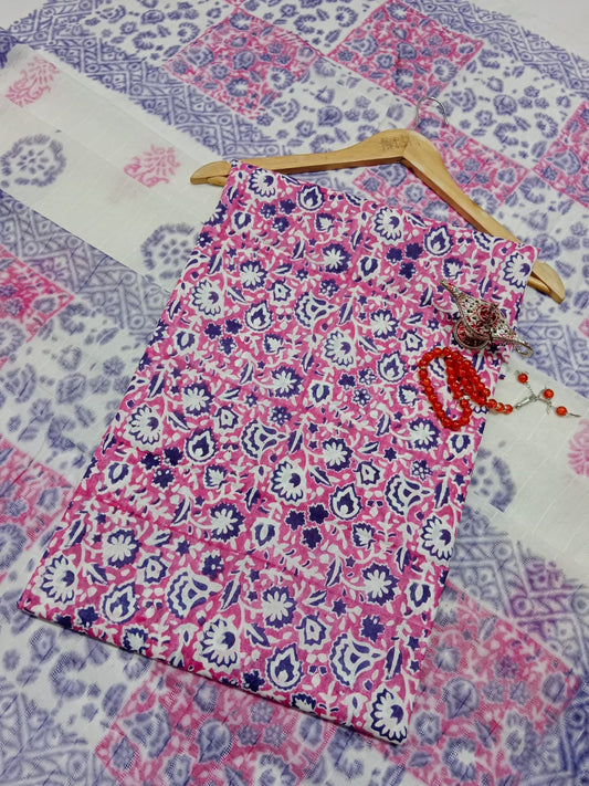 Block Print Lawn Tarkashi Work