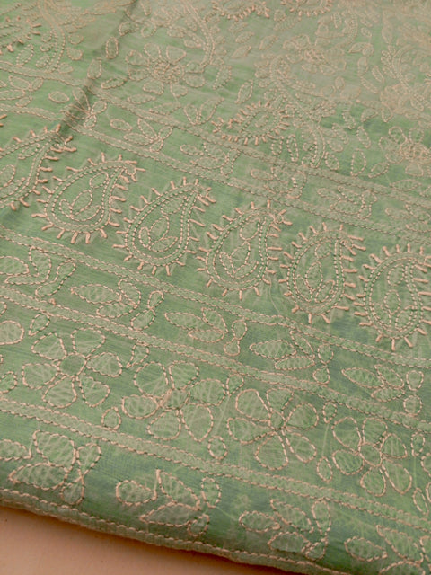 Paper cotton chicken Kari Shirt Dupptta - Sea Green