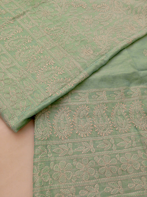 Paper cotton chicken Kari Shirt Dupptta - Sea Green