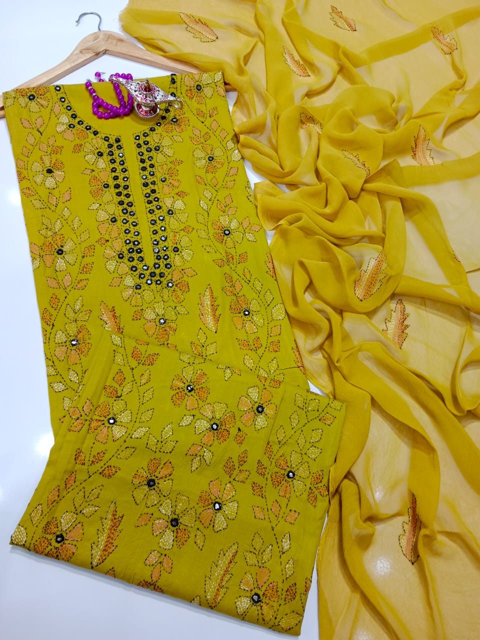 Kacha Mirror Work Lawn