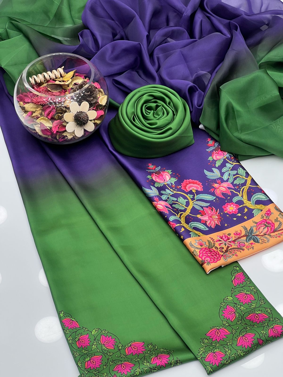 Shamoze Silk Digital Print 3Pcs Dress