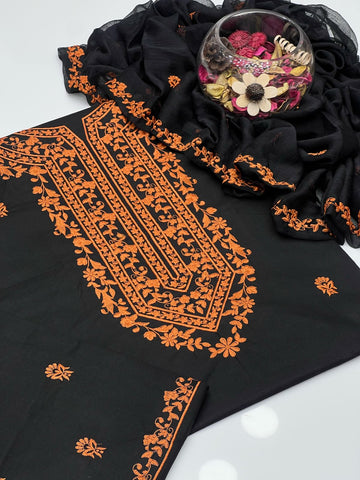 Soft Cotton Embroided Gala Border 3Pcs Dress