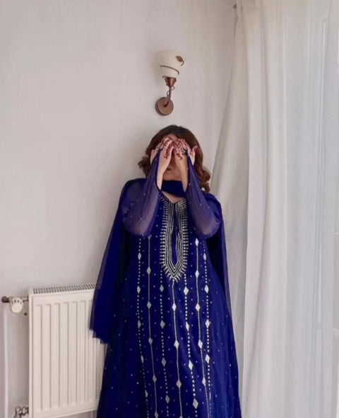 Fancy Exclusive Classic Chiffon Mukesh Work