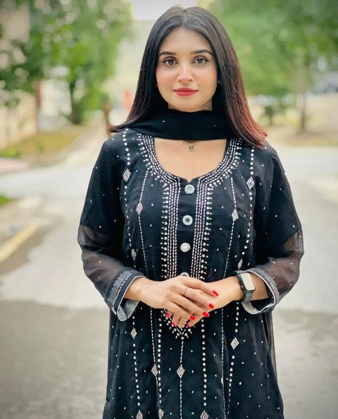 Fancy Exclusive Classic Chiffon Mukesh Work