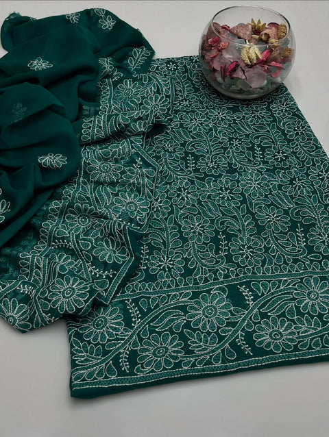 Soft Chiffon Chikenkari👗