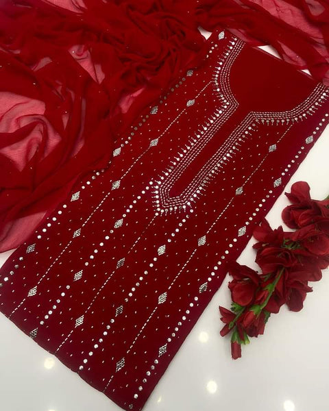 Fancy Exclusive Classic Chiffon Mukesh Work