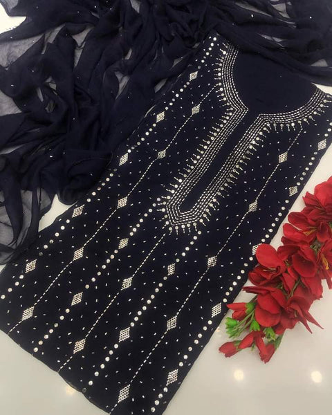 Fancy Exclusive Classic Chiffon Mukesh Work