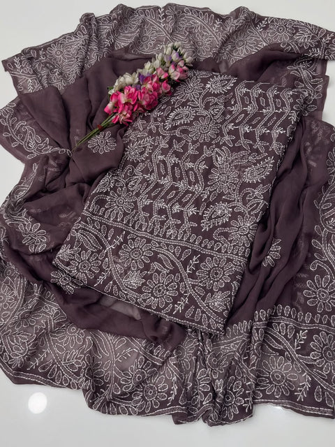 Soft Chiffon Chikenkari👗